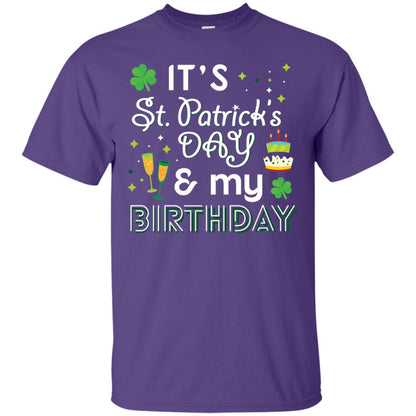 Funny My Birthday St Patricks Day Drinking T-shirt Purple