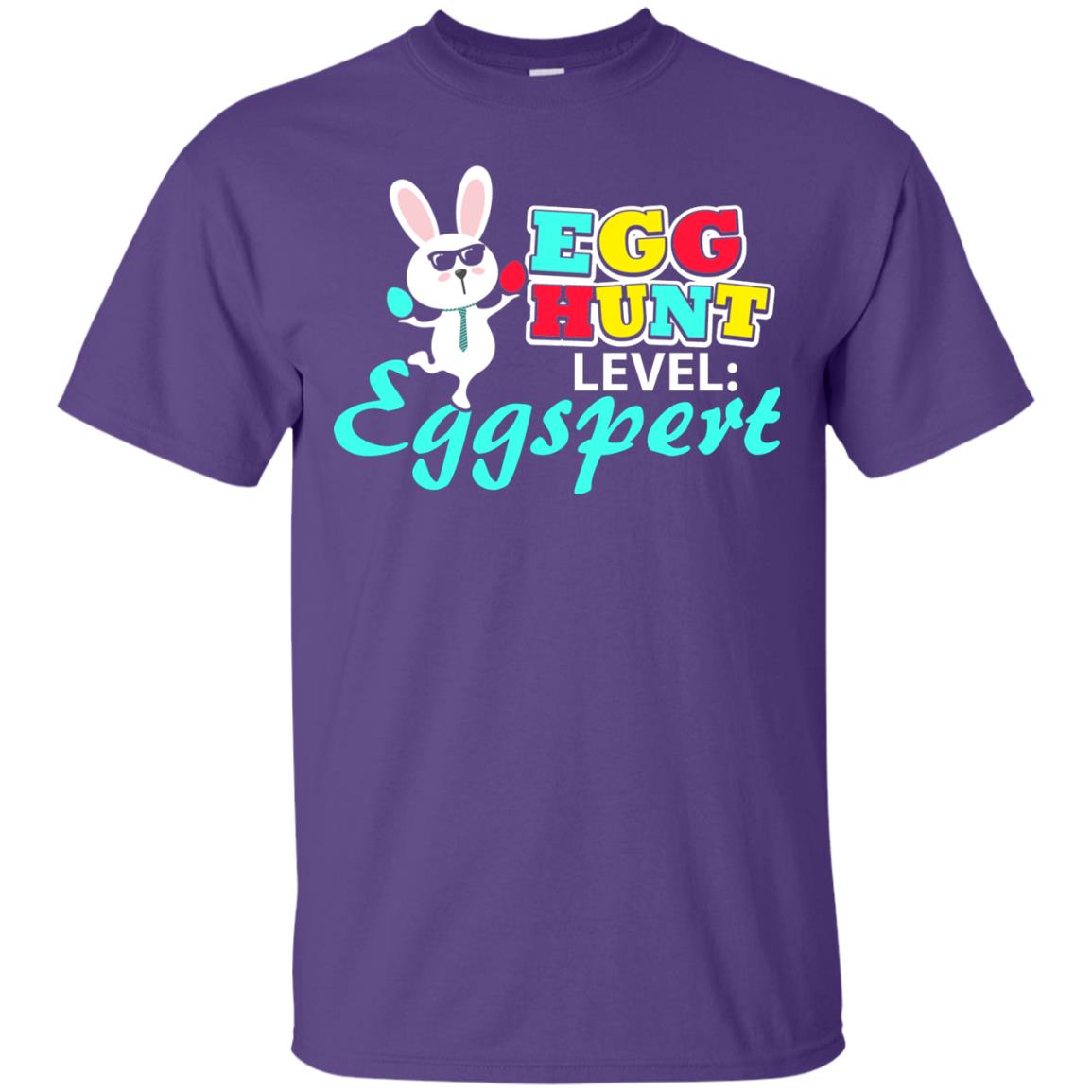 Egg Hunt Level Eggspert Easter Holiday T-shirt Purple