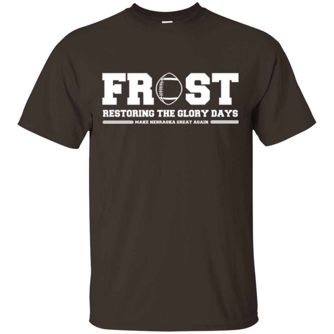 Football T-shirt Scott Frost 2018 Make Nebraska Dark Chocolate
