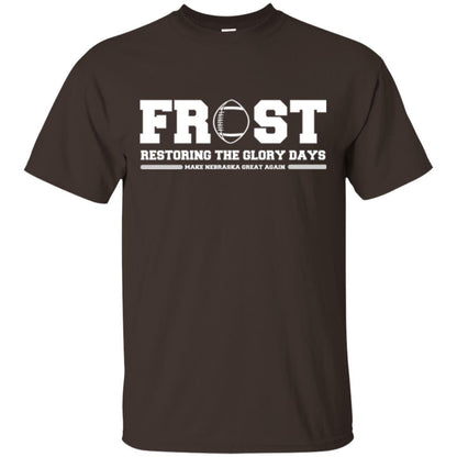 Football T-shirt Scott Frost 2018 Make Nebraska Dark Chocolate