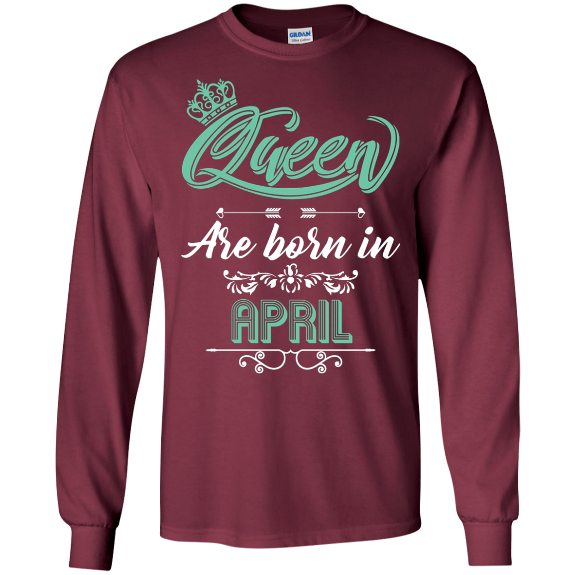 Brithday T-Shirt Queen Are Born In April Maroon
