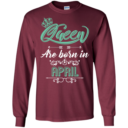 Brithday T-Shirt Queen Are Born In April Maroon