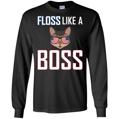 Floss Like A Boss Cat Shirt Black