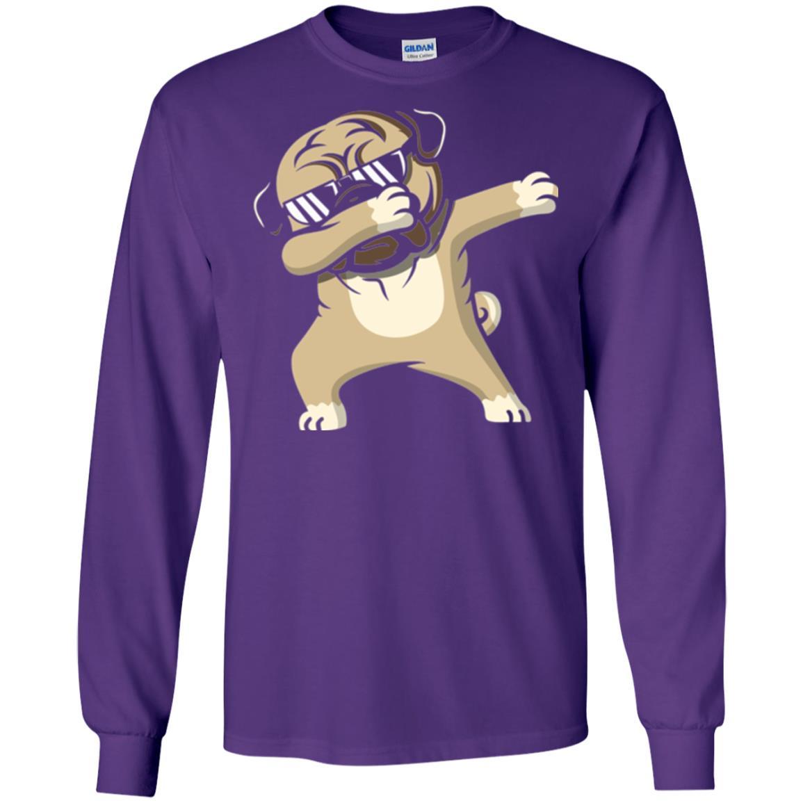Dog Lover T-shirt Dabbing Pug T-shirt Purple