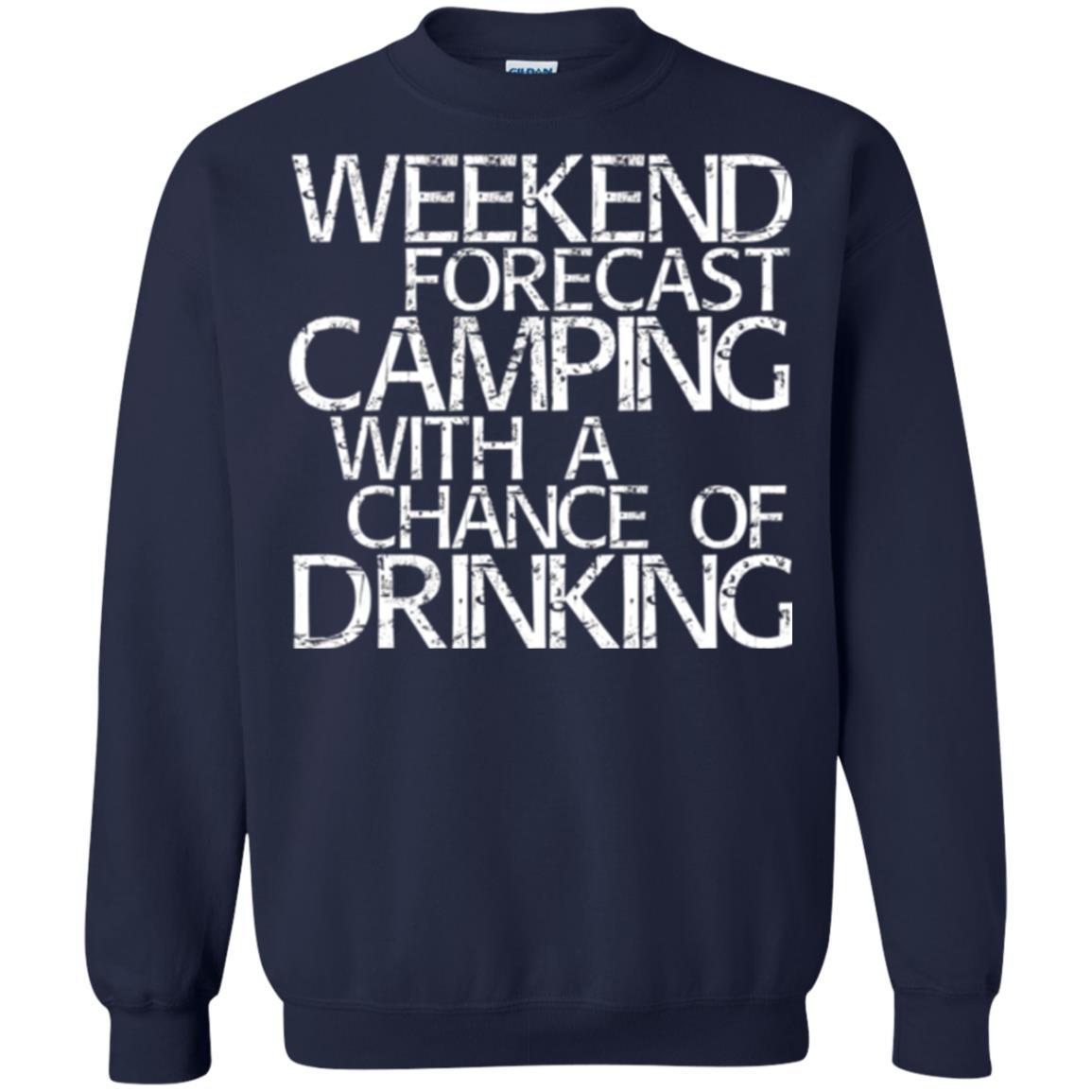 Camper T-shirt Weekend Forecast Camping With A Chance Of Drinking Navy