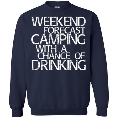 Camper T-shirt Weekend Forecast Camping With A Chance Of Drinking Navy