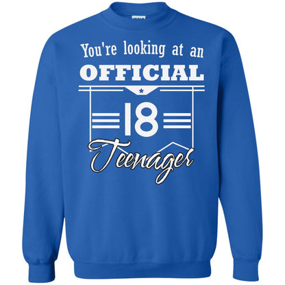 You're Looking At An Official 18 Teenager 18th Birthday Shirt Royal