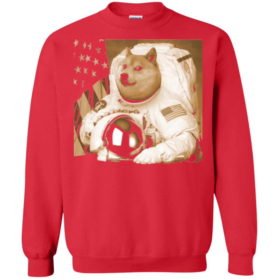 Astronomy T-shirt Dogecoin Moon Astronaut Crypto Red