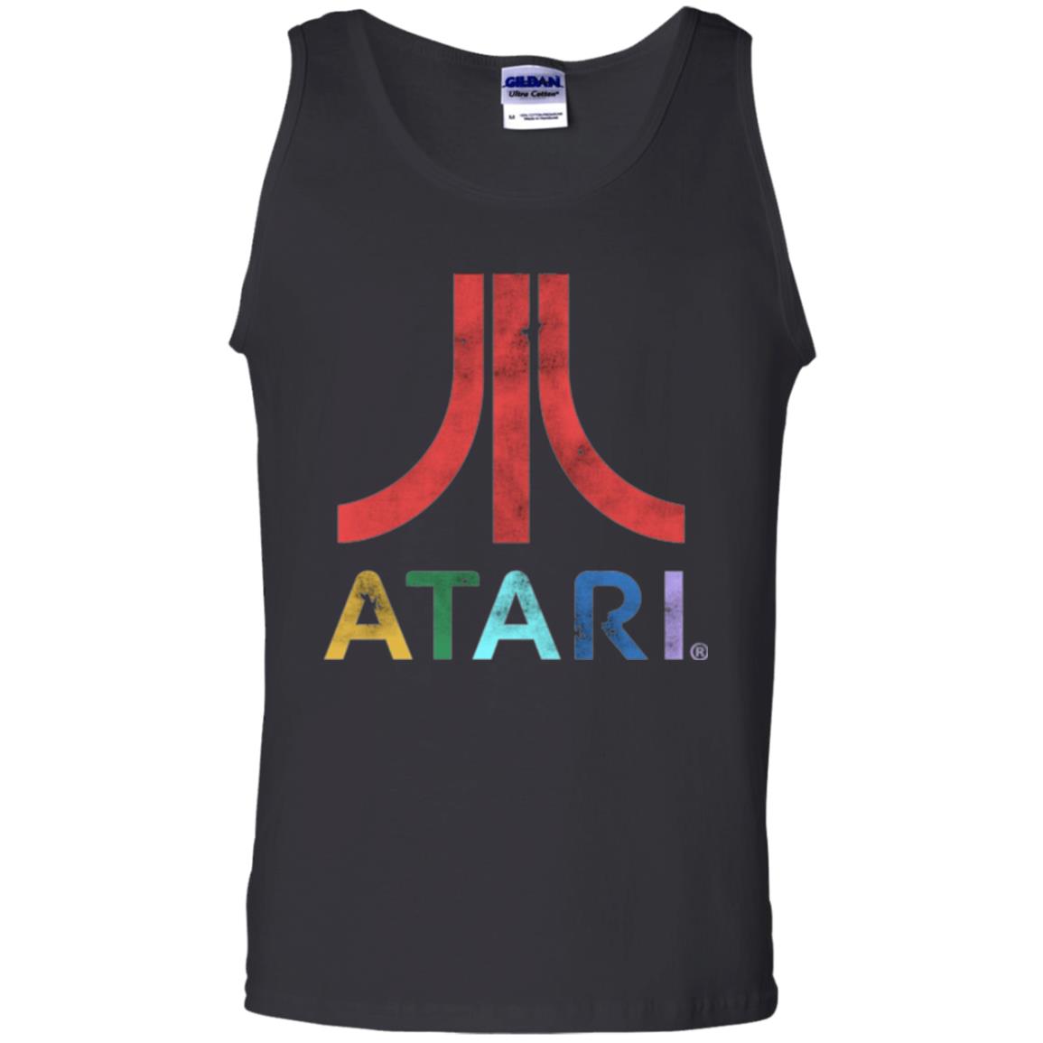 Colorful Retro Atari Gaming Logo T-shirt Black