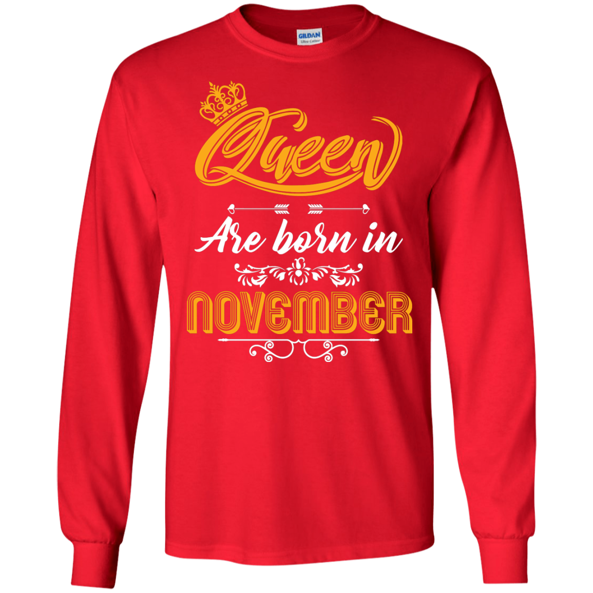 Brithday T-Shirt Queen Are Born In November Red