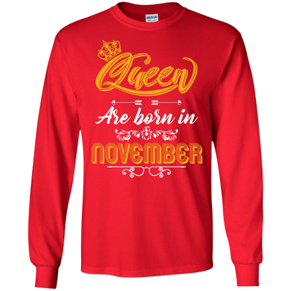 Brithday T-Shirt Queen Are Born In November Red