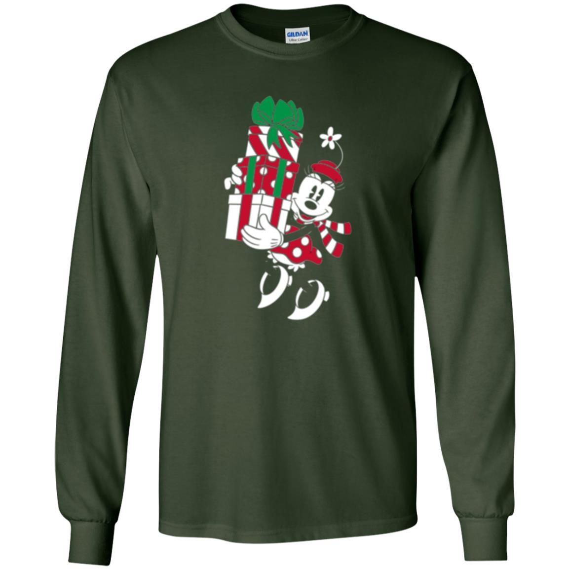 Christmas T-shirt Disney Minnie Mouse Christmas Gifts Forest Green