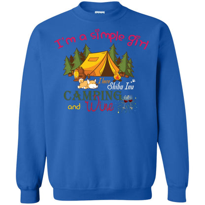 I’m A Simple Girl I Love Shiba Inu Camping And Wine Shirt Royal