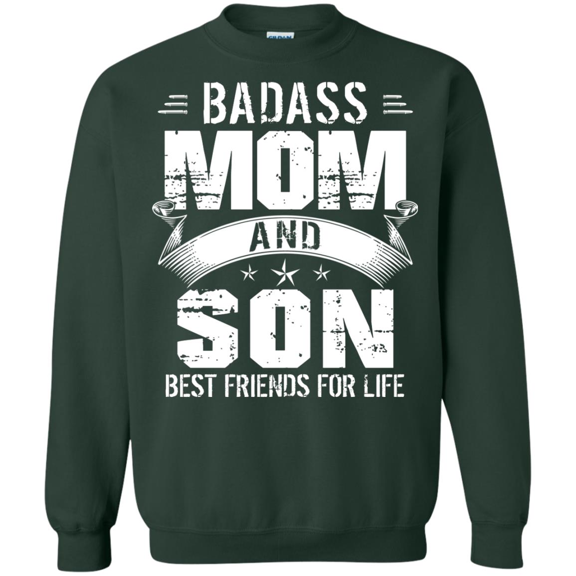 Badass Mom And Son Best Friends For Life Shirt Forest Green