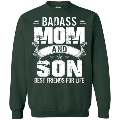 Badass Mom And Son Best Friends For Life Shirt Forest Green