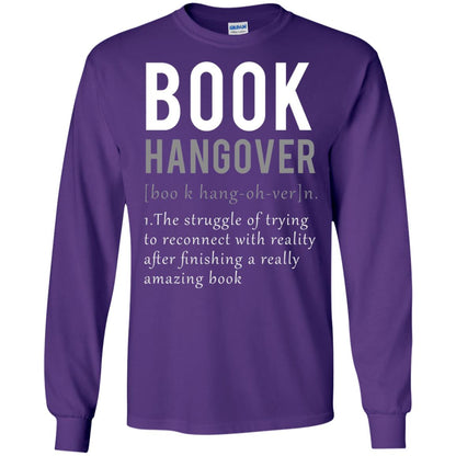 Book Hangover Definition Book Worm Reading Lover T-shirt Purple