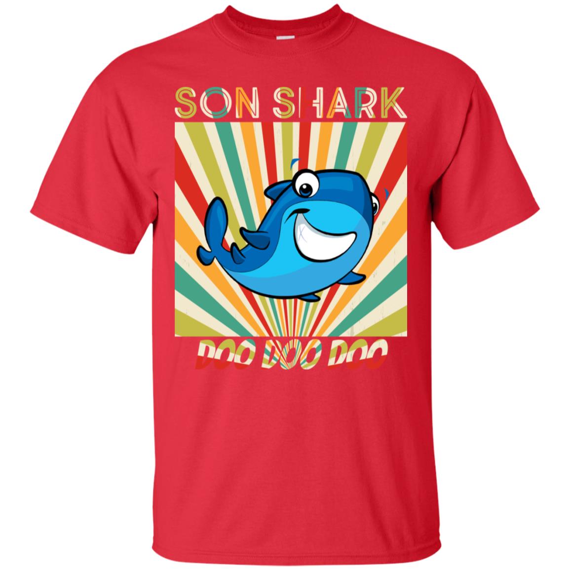Son Shark Doo Doo Doo Family Shark Gift Shirt Red