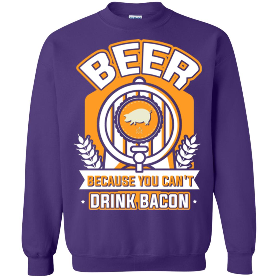 Beer T-shirt Because You Can't Drink Bacon Purple