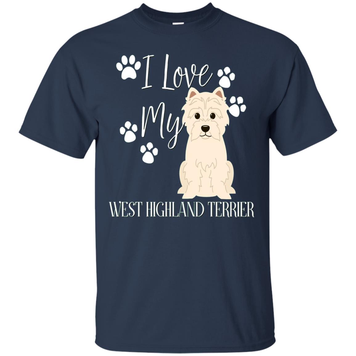 Westie West Highland Terrier Dog Shirt Navy