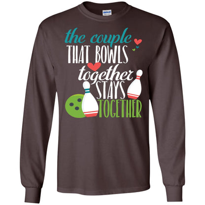 Bowler Shirt The Couple That Bowls Together Stay Together Dark Chocolate