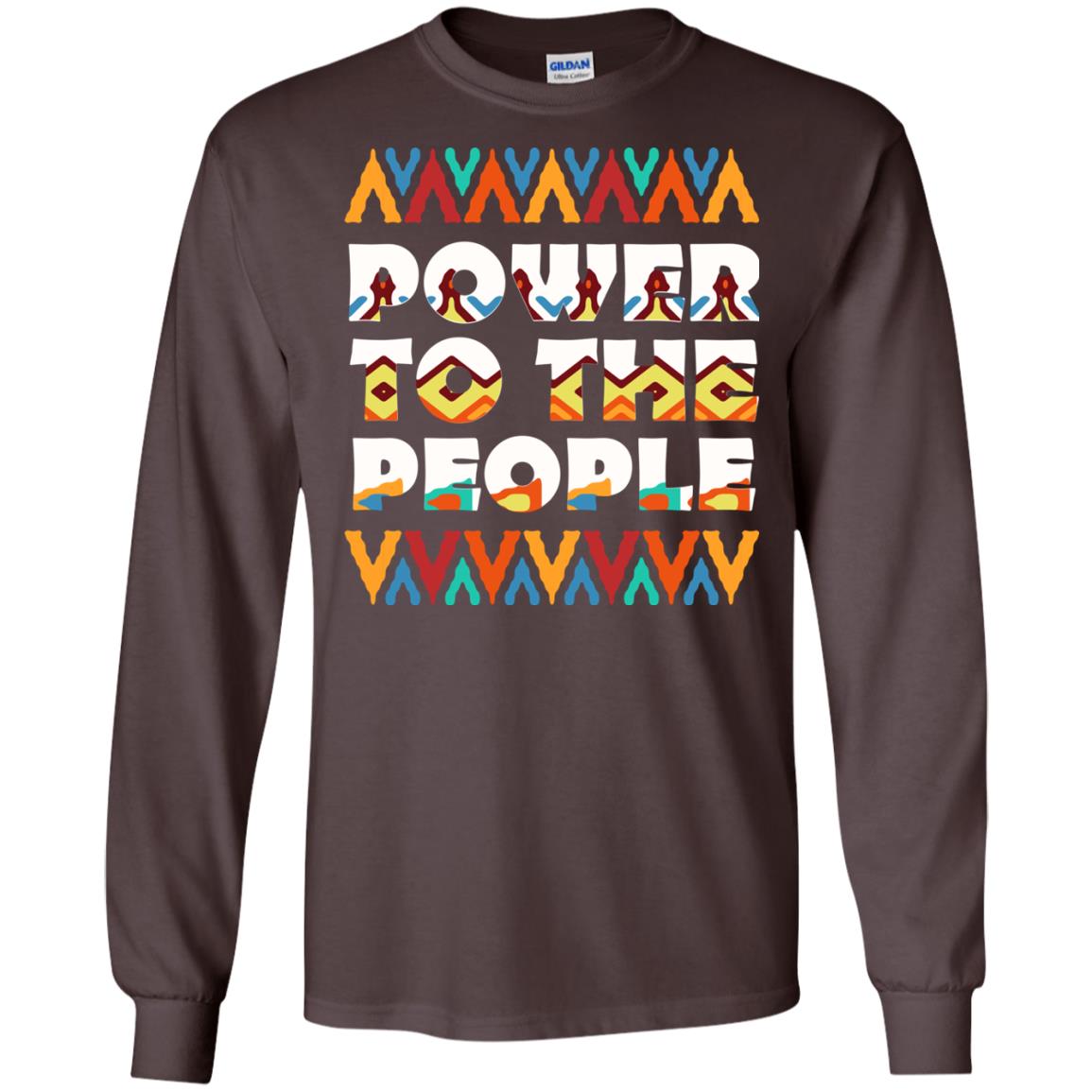 African American T-shirt Power To The People Dark Chocolate