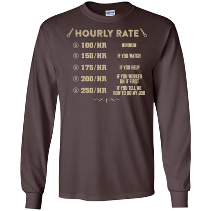 Mechanic T-shirt Mechanic Hourly Rate Dark Chocolate