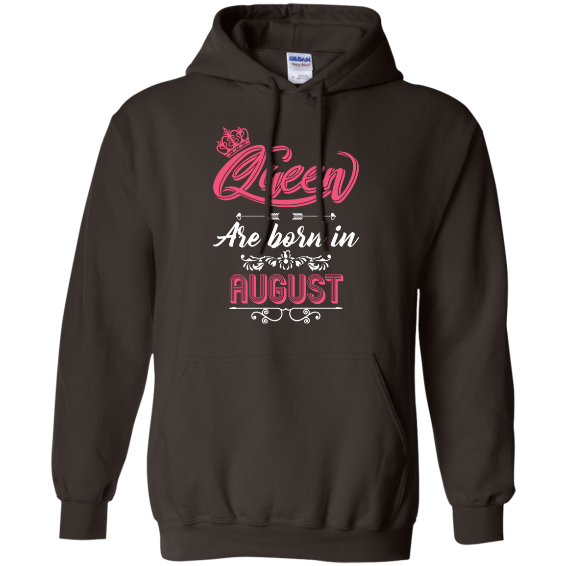 Brithday T-Shirt Queen Are Born In August Dark Chocolate