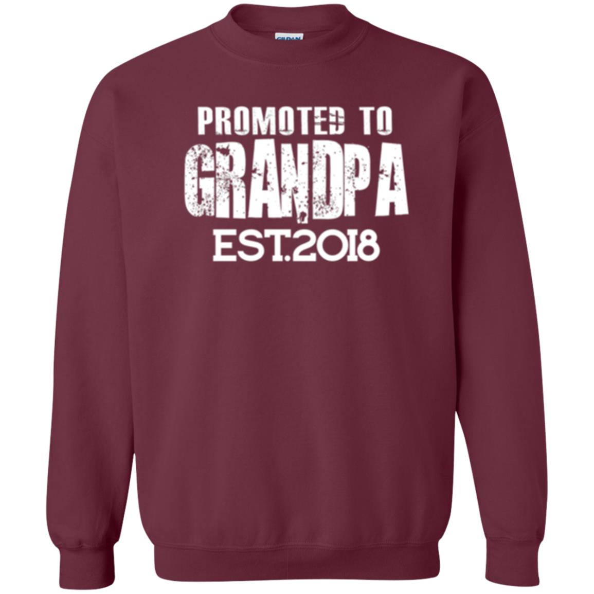 Papa T-shirt Promoted To Grandpa Est 2018 T-shirt Maroon