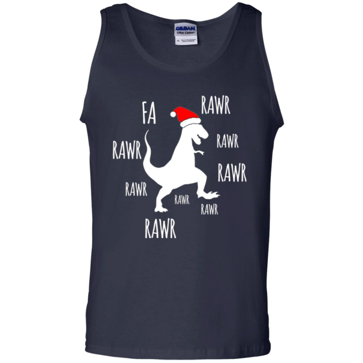Christmas T-shirt Fa Rawr Rawr Funny T-rex Dinosaur Navy