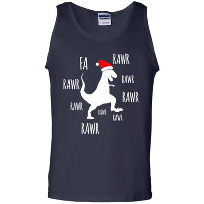 Christmas T-shirt Fa Rawr Rawr Funny T-rex Dinosaur Navy