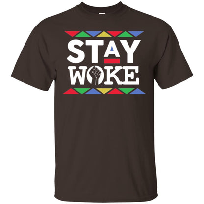 Stay Woke Against Inequality Black Power T-shirt Women_s Rights Dark Chocolate