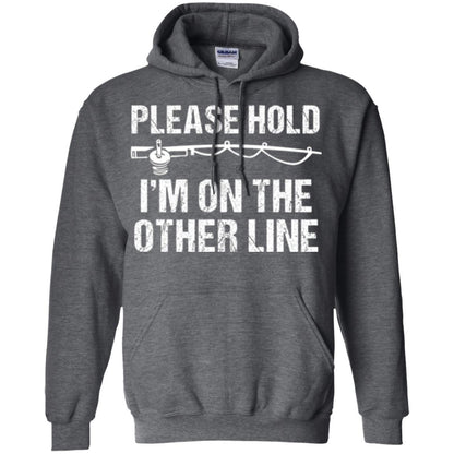 Fisherman T-shirt Please Hold I'm On The Other Line Dark Heather