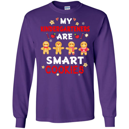 My Kndergarteners Are Smart Cookies X-mas Gift Shirt For Kindergarten Teachers Purple