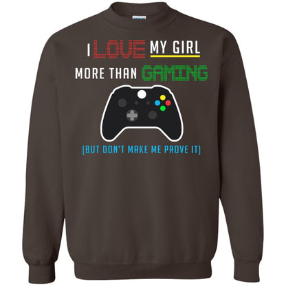 Gamer T-shirt I Love My Girl More Than Gaming Dark Chocolate