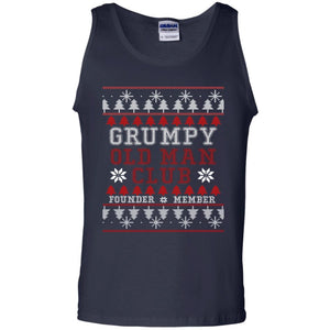 Grumpy Old Man Club Founder Member Ugly Christmas Idea ShirtG220 Gildan 100% Cotton Tank Top