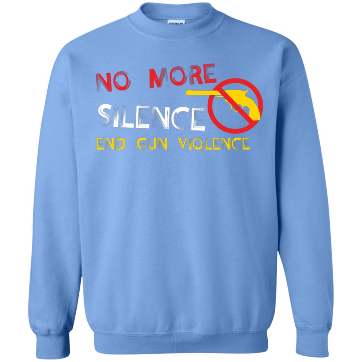 Anti Gun T-shirt No More Silence End Gun Violence Carolina Blue