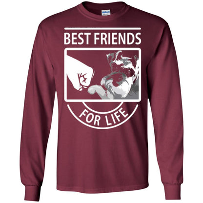 Schnauzer Lover T-shirt Best Friends For Life Maroon