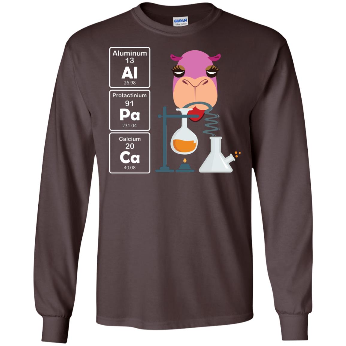 Al-pa-ca Funny Element Chemistry Alpaca Lover Shirt Dark Chocolate