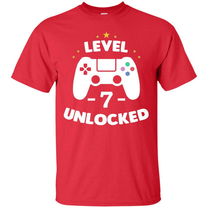 Level 7 Unlocked Gamer T-shirt Red