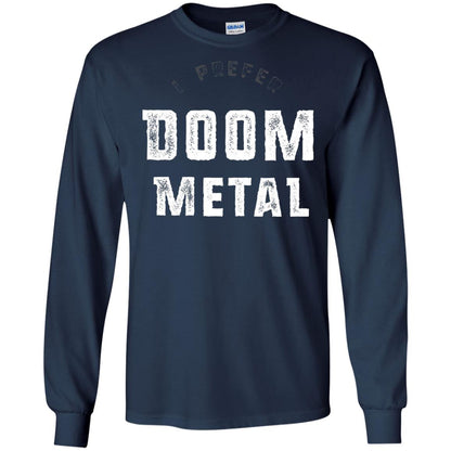 I Prefer Doom Heavy Metal Shirt Navy