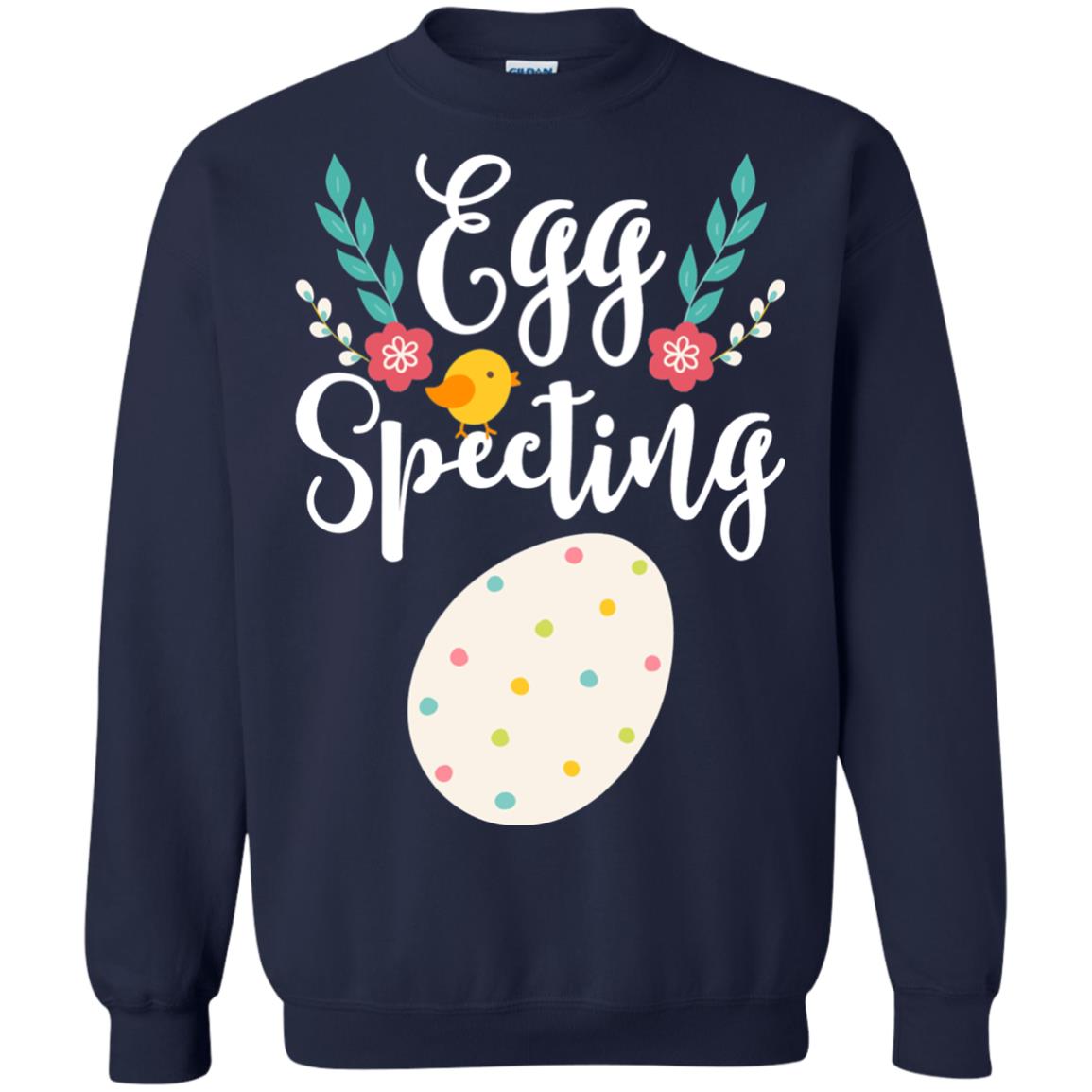Egg Specting Announcement Pregnant Easter T-shirt Navy