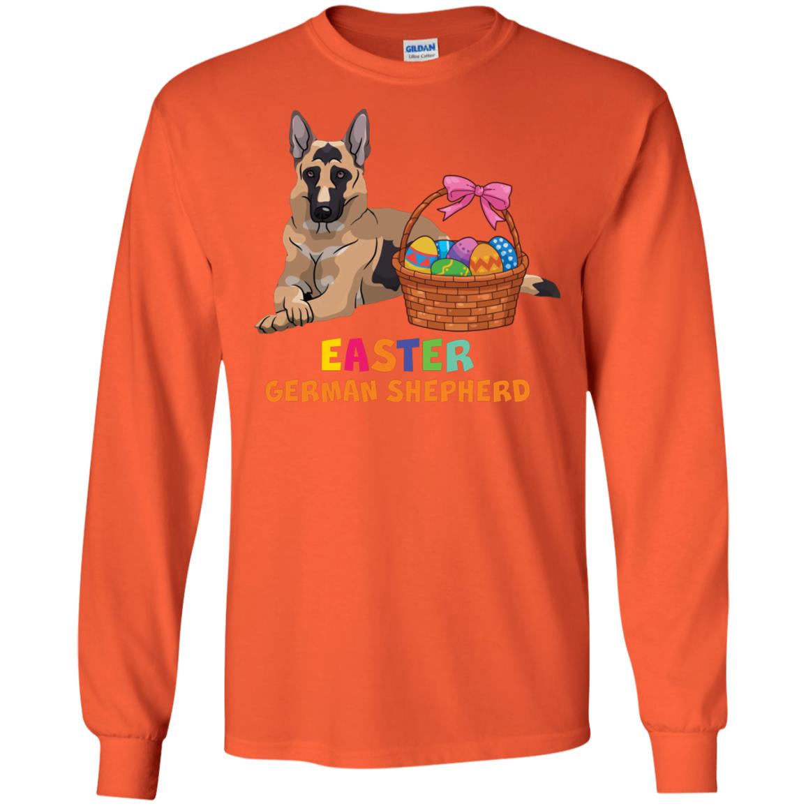 Easter German Shepherd Dog Lover T-shirt For Easter Orange