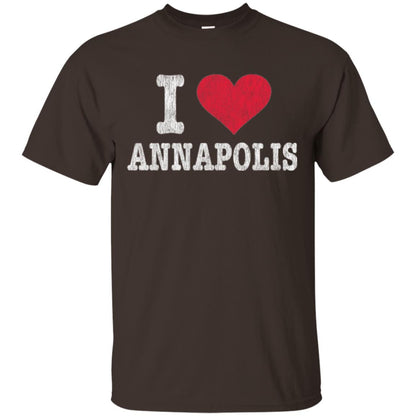 Distressed Retro I Love Annapolis T-shirt Dark Chocolate