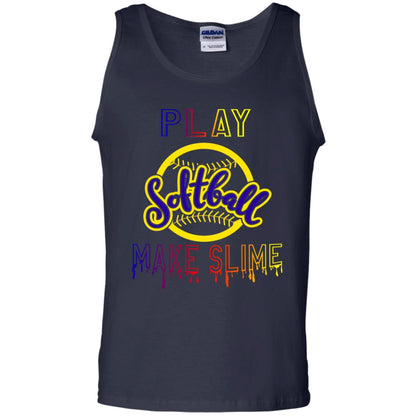 Play Softball Make Slime Gift Shirt Navy