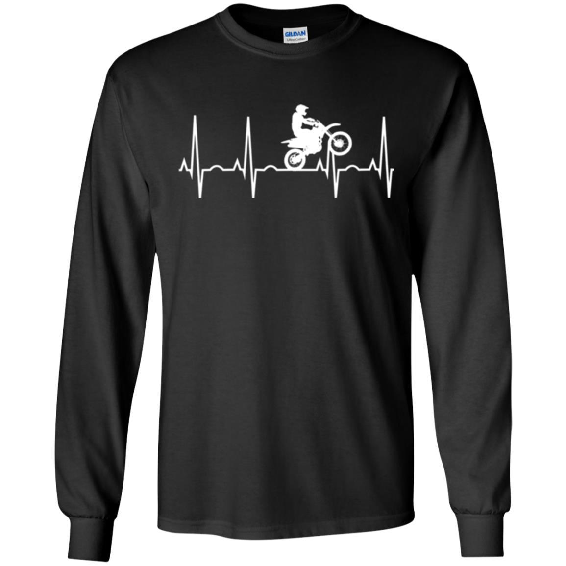 Dirt Bike Rider T-shirt Dirt Bike Heartbeat T-shirt Black