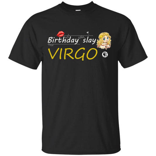 Cute Virgo Girl Birthday Lip Slay T-shirt Black