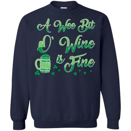 A Wee Bit O’ Wine Is Fine St. Patrick's Day T-shirt Navy