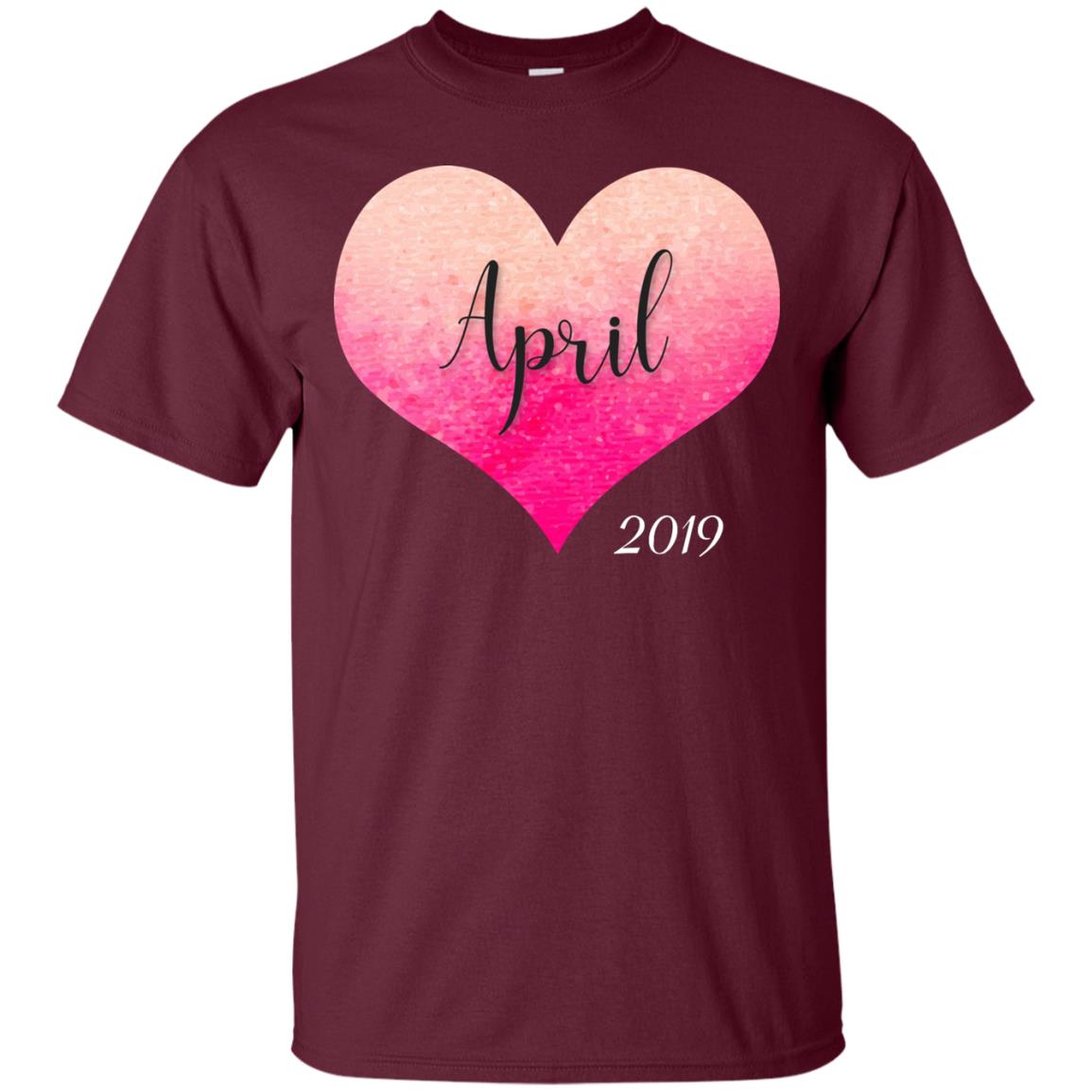 Pregnancy Reveal Announcement Party April 2019 Shirt Maroon