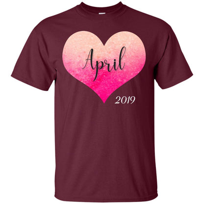Pregnancy Reveal Announcement Party April 2019 Shirt Maroon