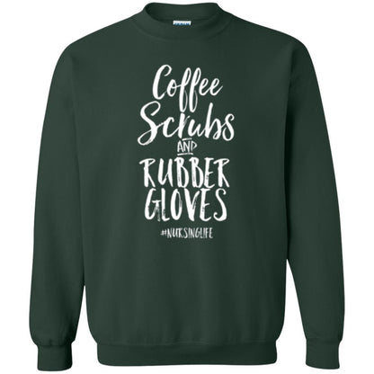 Nurse T-shirt Coffee Scrubs And Rubber Gloves Forest Green